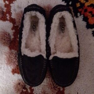 UGG Black Moccasins with Cream Lining